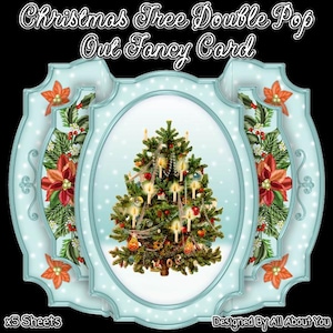 Carte double pop-out arbre de Noël, kit festif imprimable (téléchargement numérique)