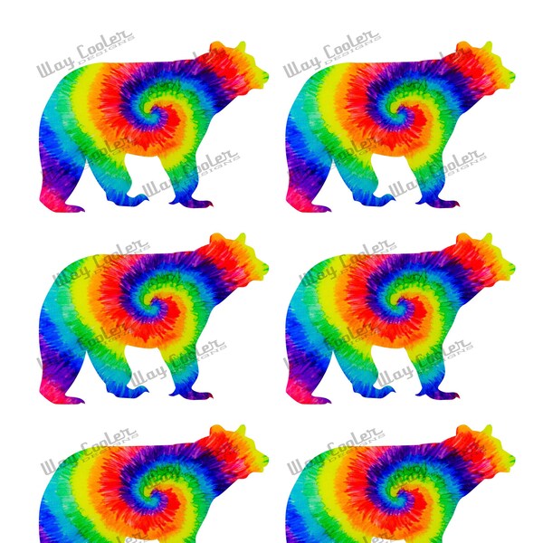 Rainbow Tie-Dye Swirl Gay Pride Autism Bear, Digital ZIP File, JPG and PNG Included, Perfect for Printing *Digital*