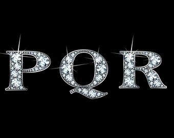 PQR in Diamond Bling Sparkling Brilliant Font *DIGITAL*