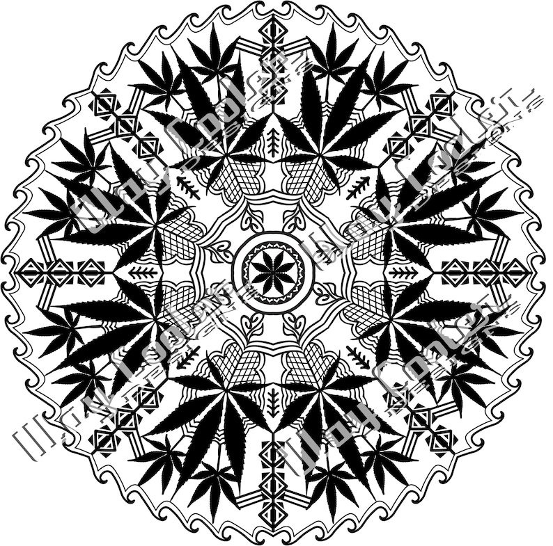 Cannabis Marijuana Mandala Graphic SVG File JPG and PNG | Etsy
