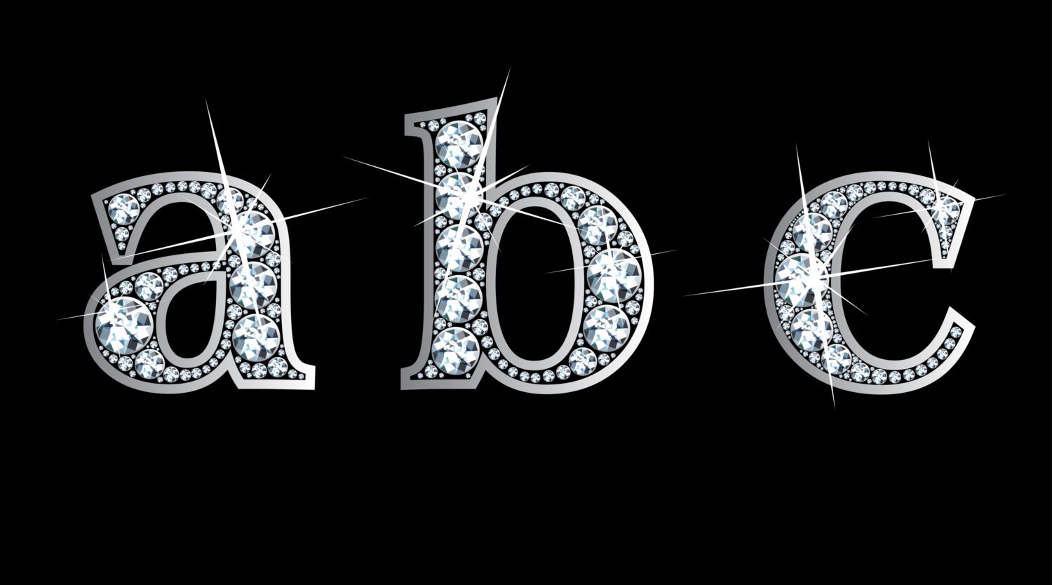 Ao Lower Case in Diamond Bling Font PNG With Transparent Background Etsy