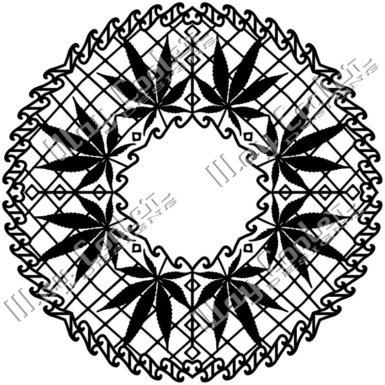 Download Cannabis Marijuana Mandala Graphic SVG File JPG and PNG | Etsy
