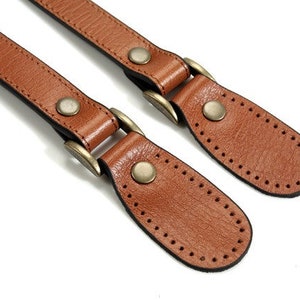 Genuine Leather Purse Handles / Shoulder Bag Straps with Embossed Pattern, Tan, 23.8 30-6001 image 2