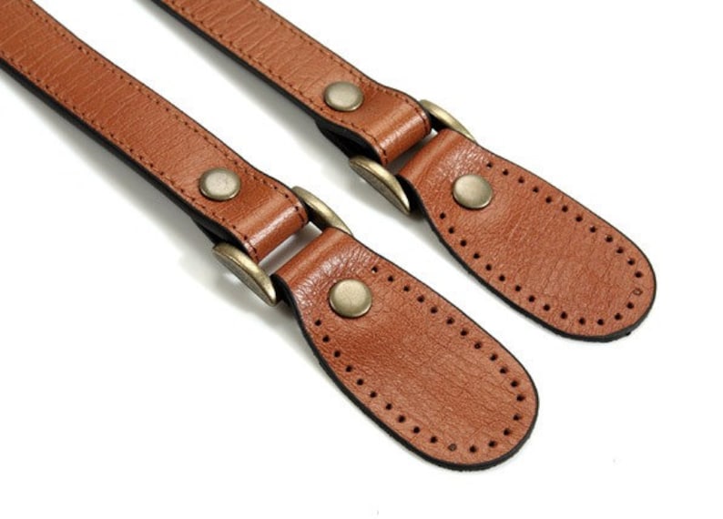 Genuine Leather Purse Handles / Shoulder Bag Straps with Embossed Pattern, Tan, 23.8 30-6001 image 2
