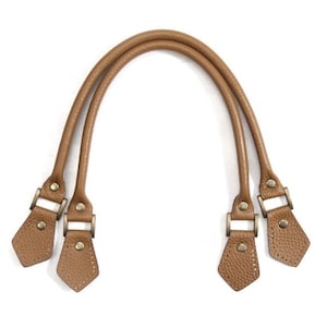 byhands 18.8 inches Embossed Genuine Leather Purse Handles & Tote Bag Straps, Tan (22-4701-E)