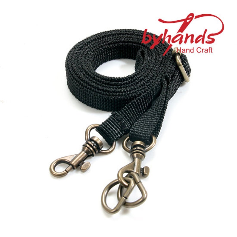 byhands Adjustable Webbing Crossbody Bag Strap with D-ring, 25.647.6 44-1411 Black