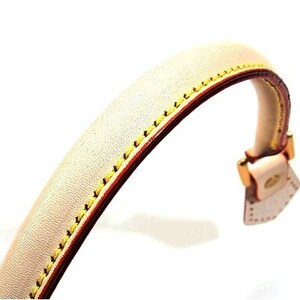 byhands 100% Genuine Leather Purse Handles / Bag Strap with Gold Style Ring, Ivory, 18.2 22-4701 image 4