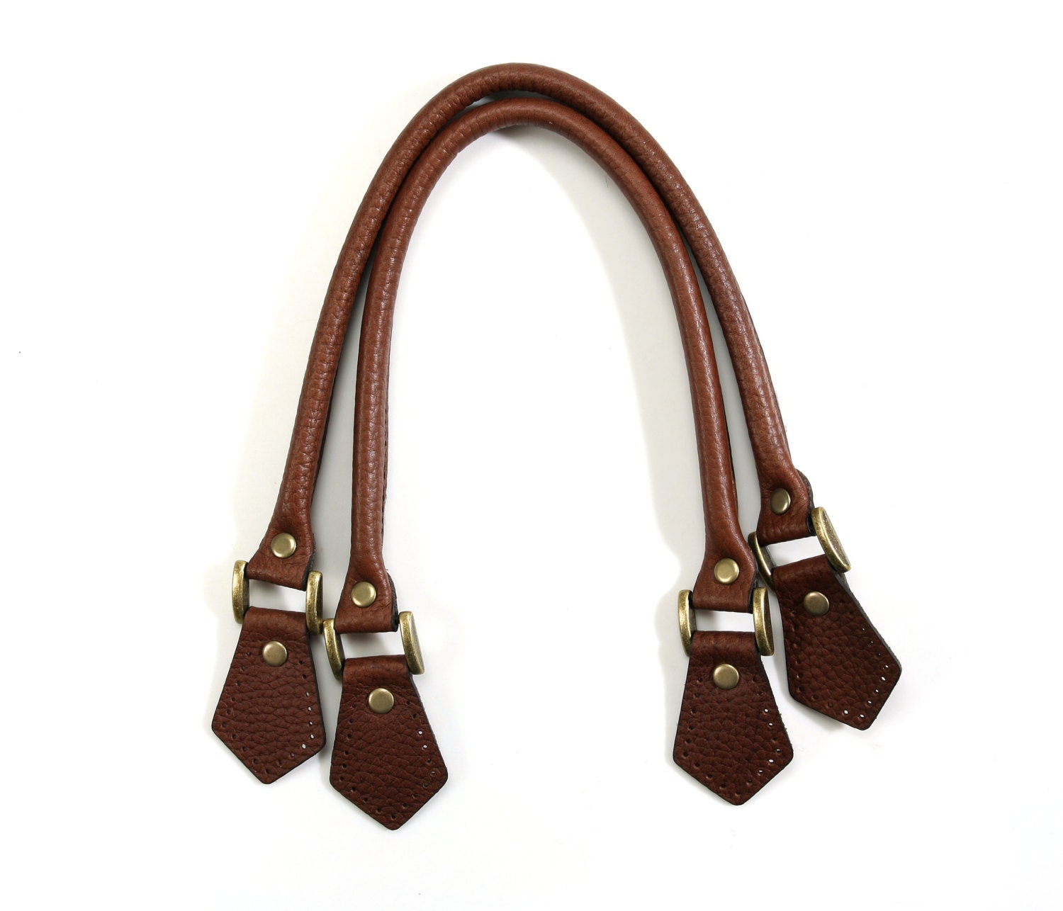 24.8 inch byhands Genuine Leather Adjustable Buckle Shoulder Bag Strap Gold Style Ring, Ivory (32-6402)
