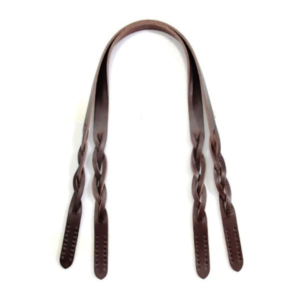 24.9 "byhands 100% echtes Leder Braid Style Schulter Taschengurte / Geldbörse Griffe (40-6301)