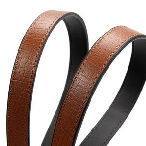 Genuine Leather Purse Handles / Shoulder Bag Straps with Embossed Pattern, Tan, 23.8 30-6001 image 3