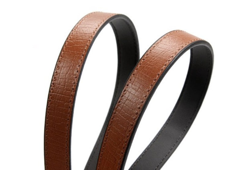 Genuine Leather Purse Handles / Shoulder Bag Straps with Embossed Pattern, Tan, 23.8 30-6001 image 3