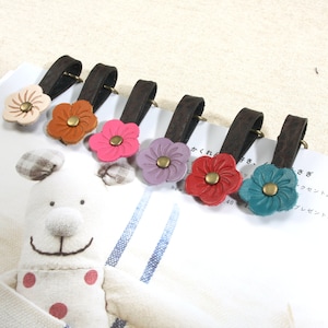 2,3 cm Handgemacht Echtleder Blume Zipper Pull