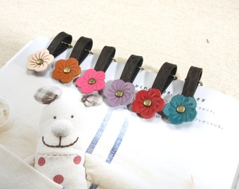 0.9" byhands Genuine Leather Flower Zipper Pull