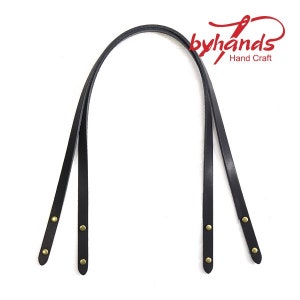 21.8"Byhands Echtleder Schultertasche Taschengurte mit Niete (24-5501)