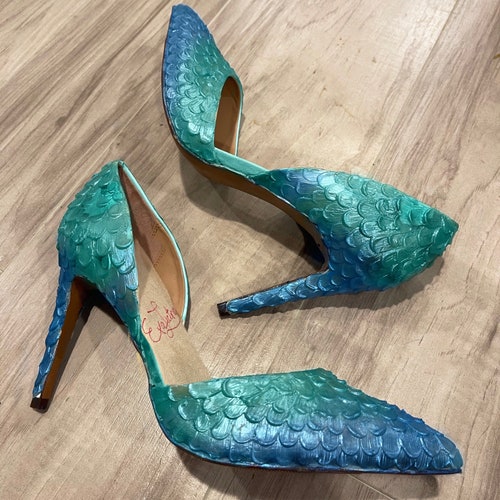 Crystal Starfish Mermaid Heels Custom Heels Glitter Heels Etsy