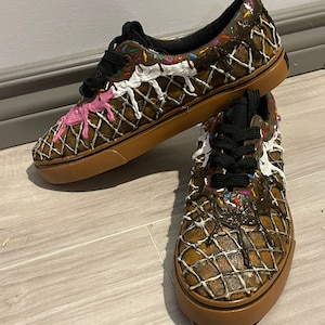 Men’s Ice Cream Cone Sundae Hand painted Sneaker Skate Shoe