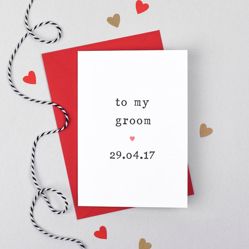 Groom Wedding Card, Bride Wedding Card, Groom Wedding Day Card, Card for Bride, Card for Groom, Wedding Day Card, Bride Card image 2