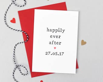 Happily Ever After Wedding Day Personalised Card - Bride and Groom Wedding Card -Bride and Bride Wedding Card - Groom and Groom Wedding Card