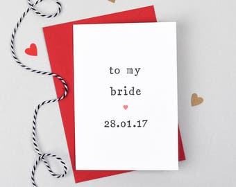 Groom Wedding Card, Bride Wedding Card, Groom Wedding Day Card, Card for Bride, Card for Groom, Wedding Day Card, Bride Card