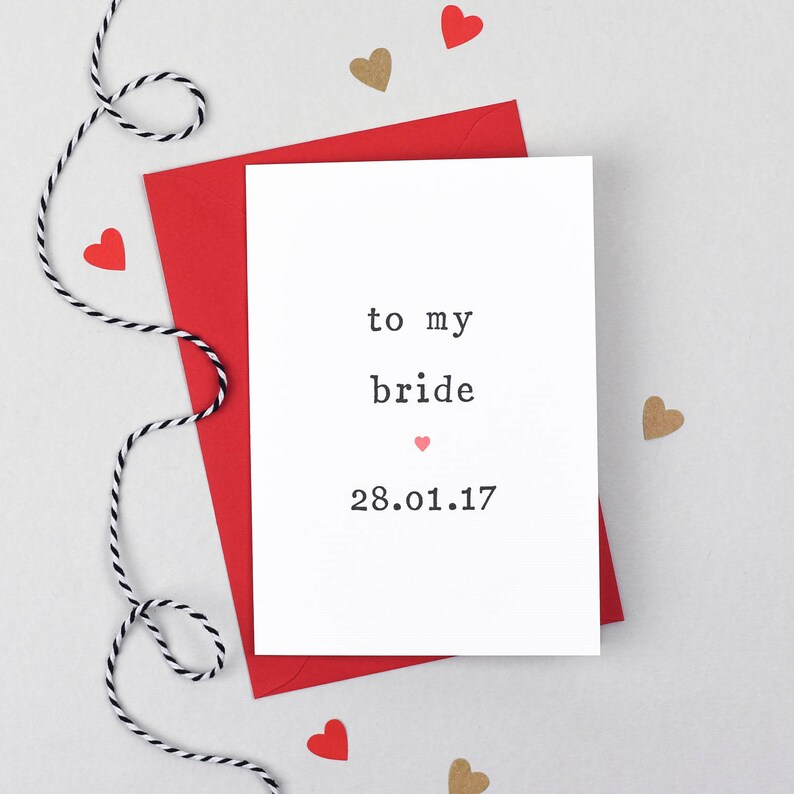 Groom Wedding Card, Bride Wedding Card, Groom Wedding Day Card, Card for Bride, Card for Groom, Wedding Day Card, Bride Card image 1