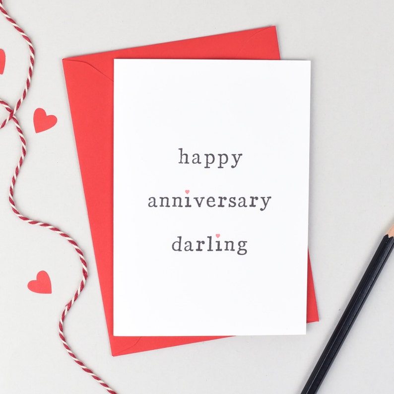 Happy Anniversary Darling or Gorgeous Card Personalised | Etsy