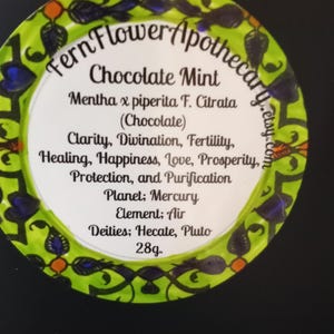 Chocolate Mint, dried, 28g, Mentha x Piperita F. Citrata, Wildcrafted