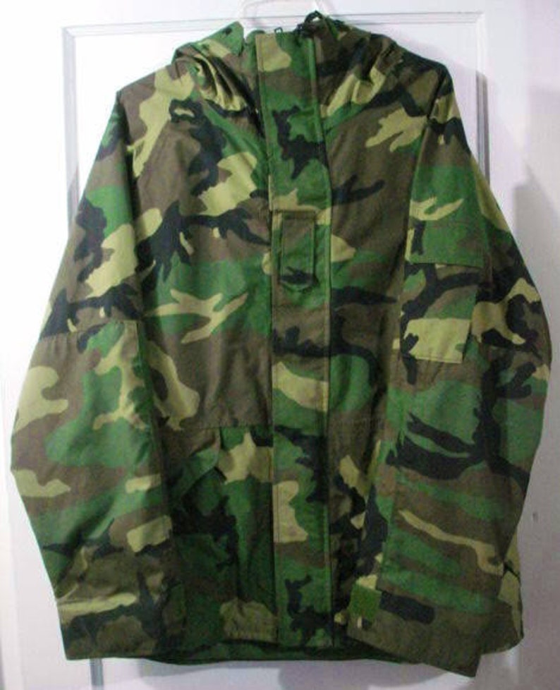 Vintage U.s. Army Camo Goretex Cold Weather Parka Jacket Sz L Etsy