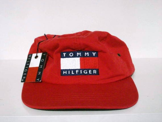 tage medicin Brig mangel Vintage Tommy Hilfiger Big Flag Logo Strapback Hat Alpine | Etsy