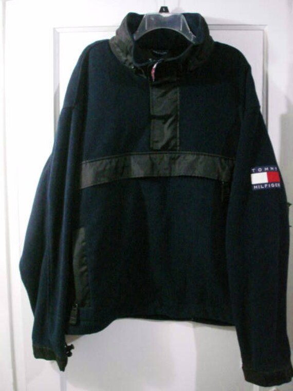 Tommy Hilfiger Pullover Fleece Jacket W/ Hood Sz Xl - Etsy