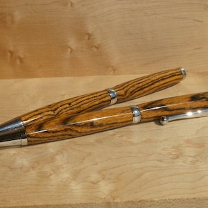 Bocote Pen and Pencil set with Chrome finish