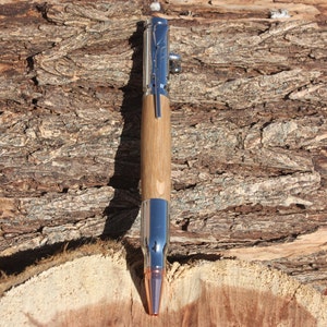 Handmade Tennessee Whiskey Barrel .30 Caliber Bolt Action pen made with Chrome components