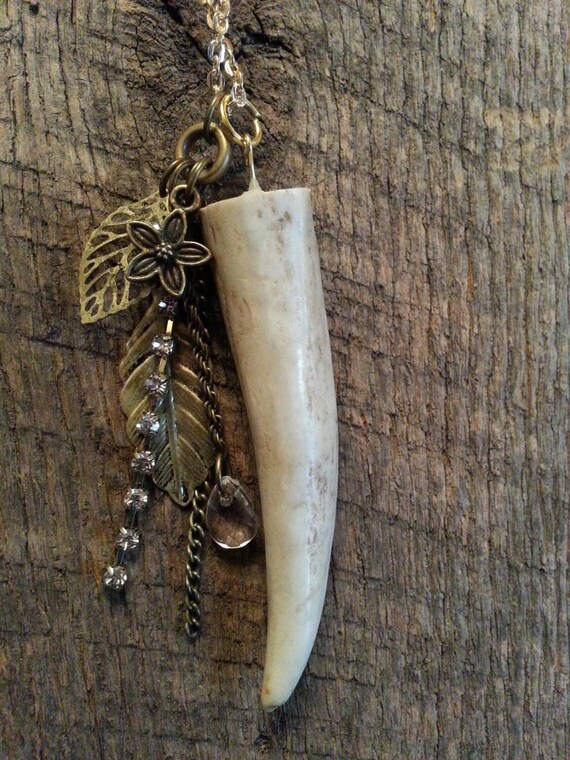 deer antler necklace antler jewelry horn necklace gift for | Etsy