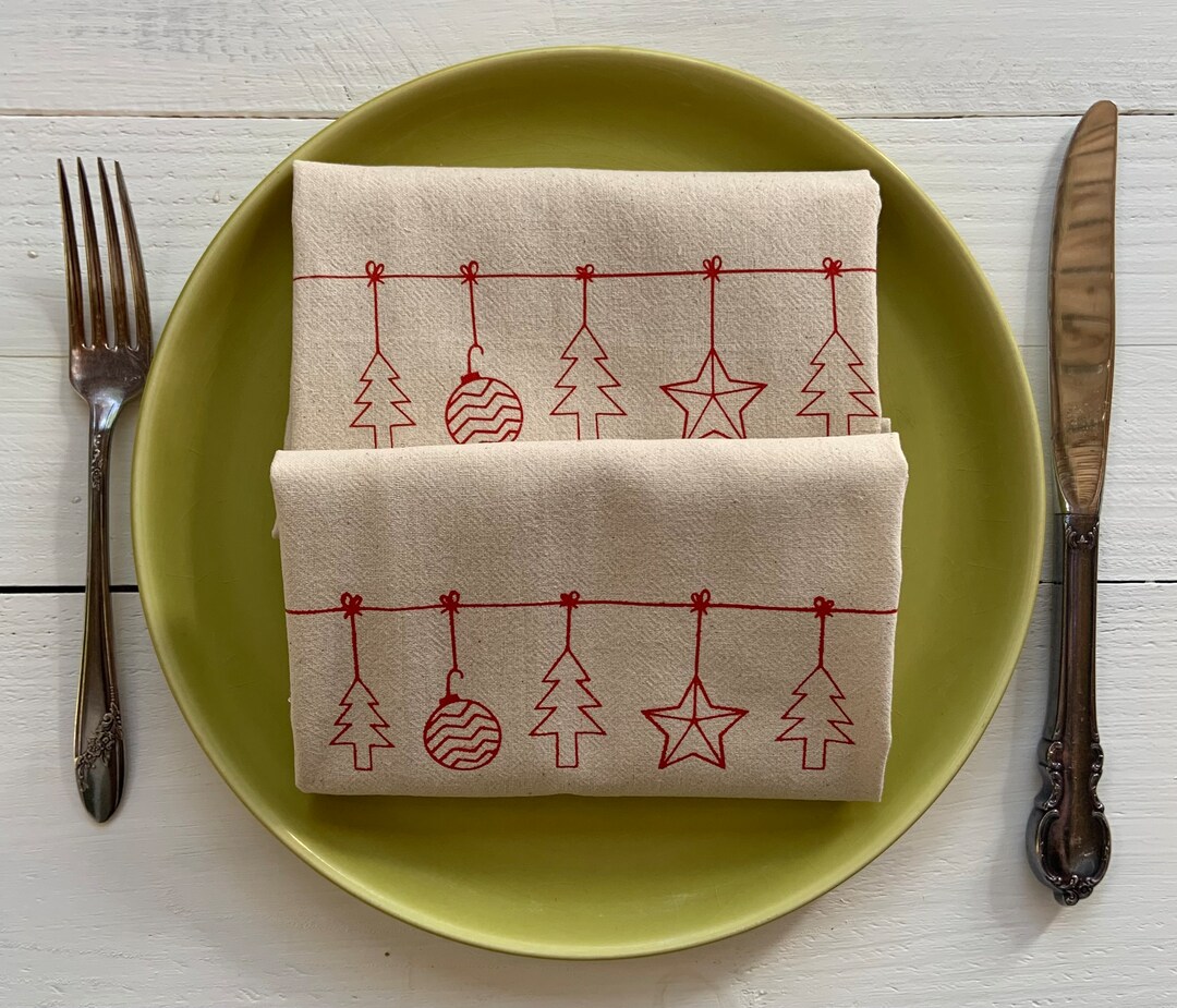Garland Tree Christmas Treecloth Napkinset of 2handmadeflour Sack