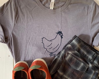 Chicken t shirt, Unisex bella & canvas tee, Poly cotton t shirt, Farm animal shirt, Women’s t shirts, Graphic chicken tee