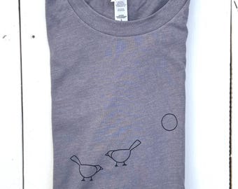 Bird t shirt, Unisex bella & canvas tee, Poly cotton t shirt, Song bird shirt, Women’s t shirts, Graphic gray bird tee