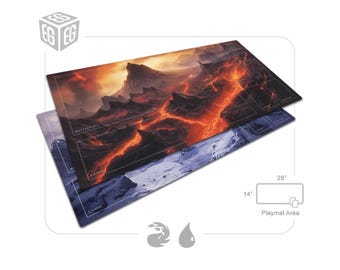Custom Play Mat Bundle – Fire & Ice (2 Designs) | Compatible with Magic: The Gathering | Unofficial Digital Product