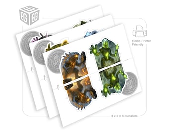 Monster Miniatures | Set 01 | Compatible with King Of Tokyo Dark Edition | Unofficial Digital Product