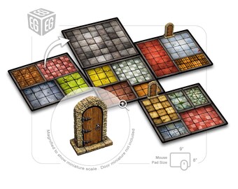 Basic Modular Dungeon Enhanced 5 Tiles Set | Compatible with HeroQuest | Unofficial Digital Product