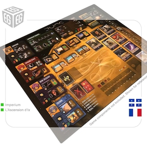 FRANCÉS / Diseño de tapete de juego mejorado / Compatible con Dune Imperium + Rise of Ix / Producto digital no oficial