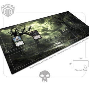 Marais morts | Tapis de jeu personnalisé | Compatible avec Magic The Gathering | Produit numérique non officiel
