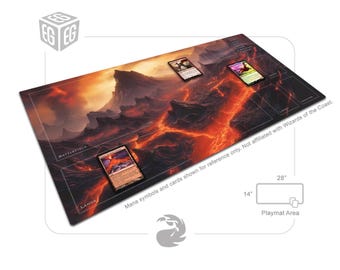 Volcanic Desolation I | Custom Play Mat Design | Compatible with Magic The Gathering | Unofficial Digital Product