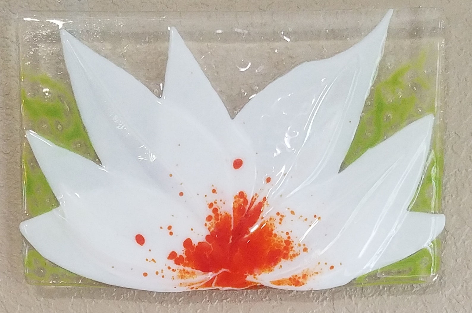 Fused glass White Lotus Flower Etsy