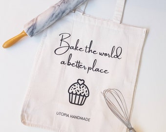 Canvas tote bag - Baking and cooking - Gift for foodie - Food themed gift - Housewarming gift - Shopping bag - Funny Gift - Pun