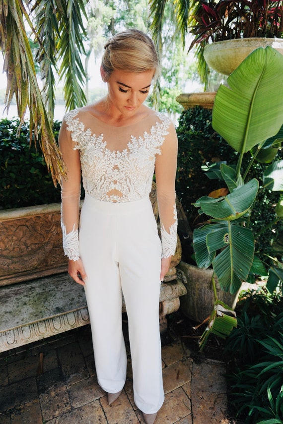 etsy bridal jumpsuit