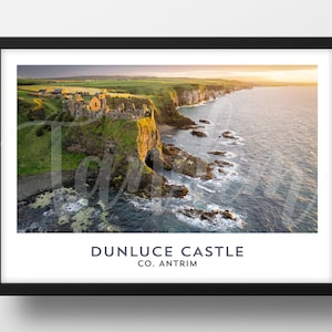 Dunluce Castle, Co. Antrim, Northern Ireland, TRAVEL poster / print.