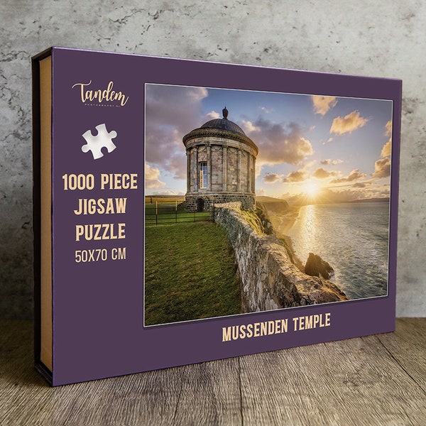 1000-Piece Jigsaw Puzzle featuring Mussenden Temple, Northern Ireland, Ready to Ship.