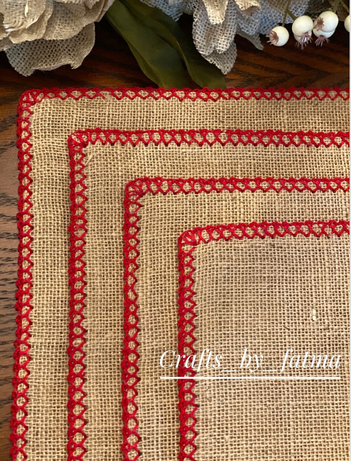 Burlap placemat farmhouse placemat Christmas placemat rustic Etsy