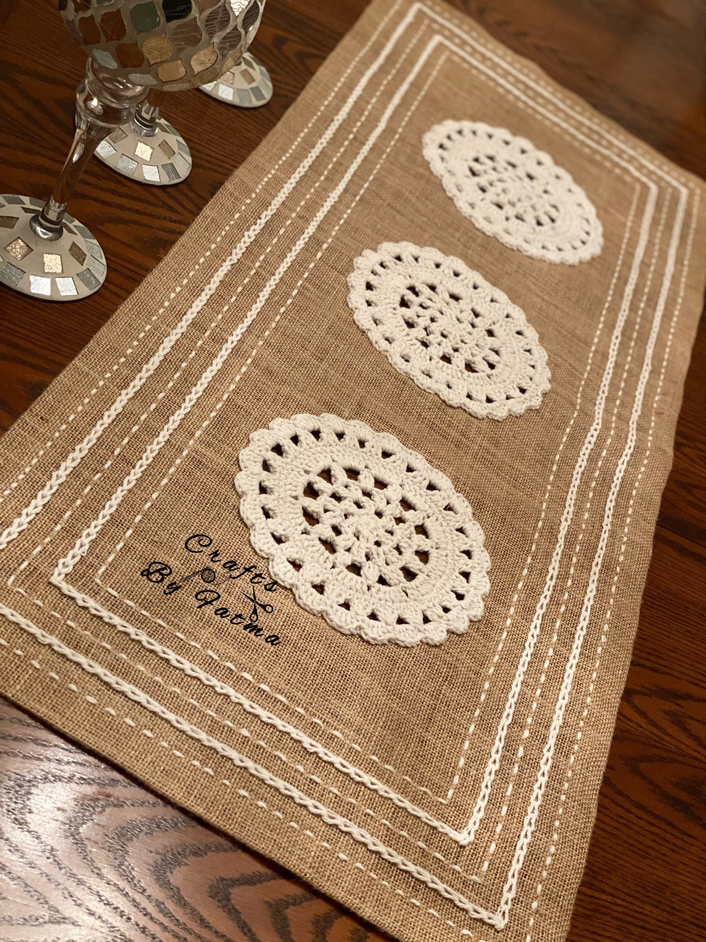 Crochet Farmhouse Table Runner Vintage Buffet Runner Etsy