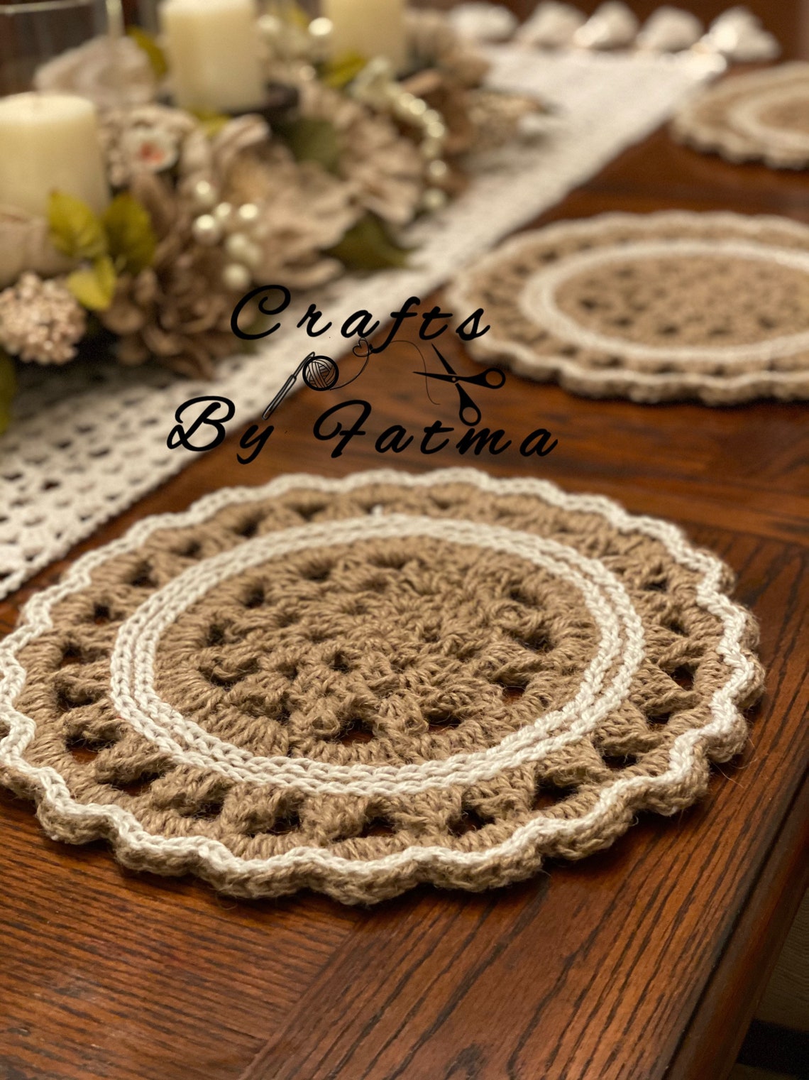 Farmhouse Jute Placemat/ Vintage Placemat/ Rope Placemat Etsy