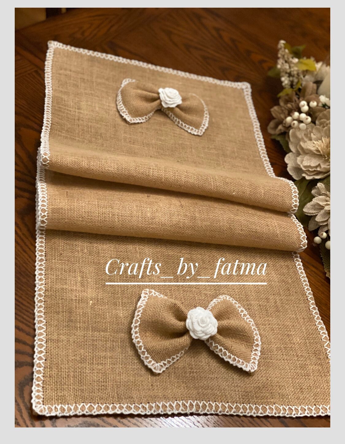 Crochet Table Runnerfarmhouse Table Runner Burlap Table Etsy Norway